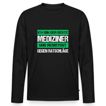 Resistant Physician - Men's Premium Organic Long Sleeve Shirt - black - Front - Nico (187cm)