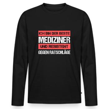 Resistant Physician - Men's Premium Organic Long Sleeve Shirt - black - Front - Nico (187cm)