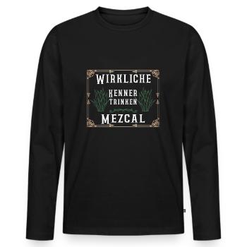Mezcal für Kenner und Genießer - Spruch - Männer Premium Bio Langarmshirt - Schwarz - Vorne - Nico (187cm)