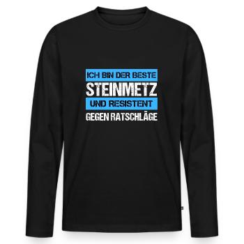 Resistant Stonemason - Men's Premium Organic Long Sleeve Shirt - black - Front - Nico (187cm)