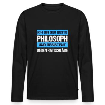 Resistant Philosopher - Men's Premium Organic Long Sleeve Shirt - black - Front - Nico (187cm)