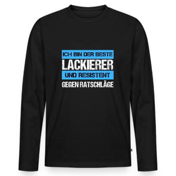 Peintre résistant - T-shirt manches longues Premium bio Homme - noir - Devant - Nico (187cm)