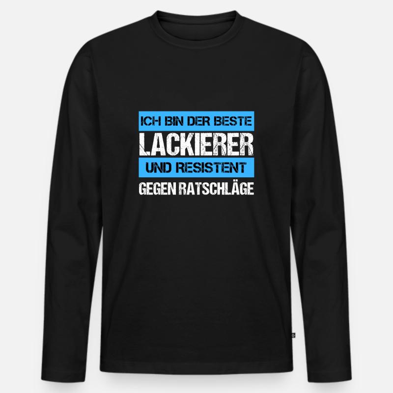 Resistenter Lackierer - Männer Premium Bio Langarmshirt - Schwarz
