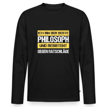 Resistant Philosopher - Men's Premium Organic Long Sleeve Shirt - black - Front - Nico (187cm)