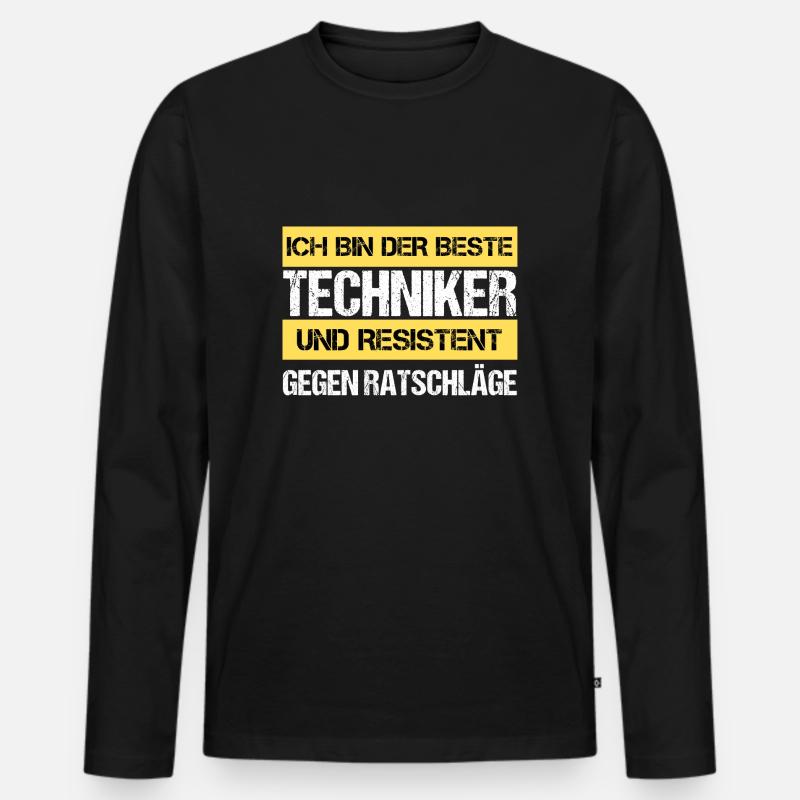 Resistenter Techniker - Männer Premium Bio Langarmshirt - Schwarz