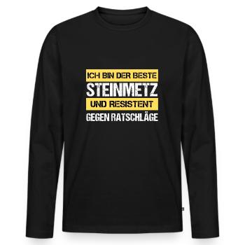 Resistant Stonemason - Men's Premium Organic Long Sleeve Shirt - black - Front - Nico (187cm)