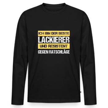 Peintre résistant - T-shirt manches longues Premium bio Homme - noir - Devant - Nico (187cm)