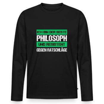 Resistant Philosopher - Men's Premium Organic Long Sleeve Shirt - black - Front - Nico (187cm)