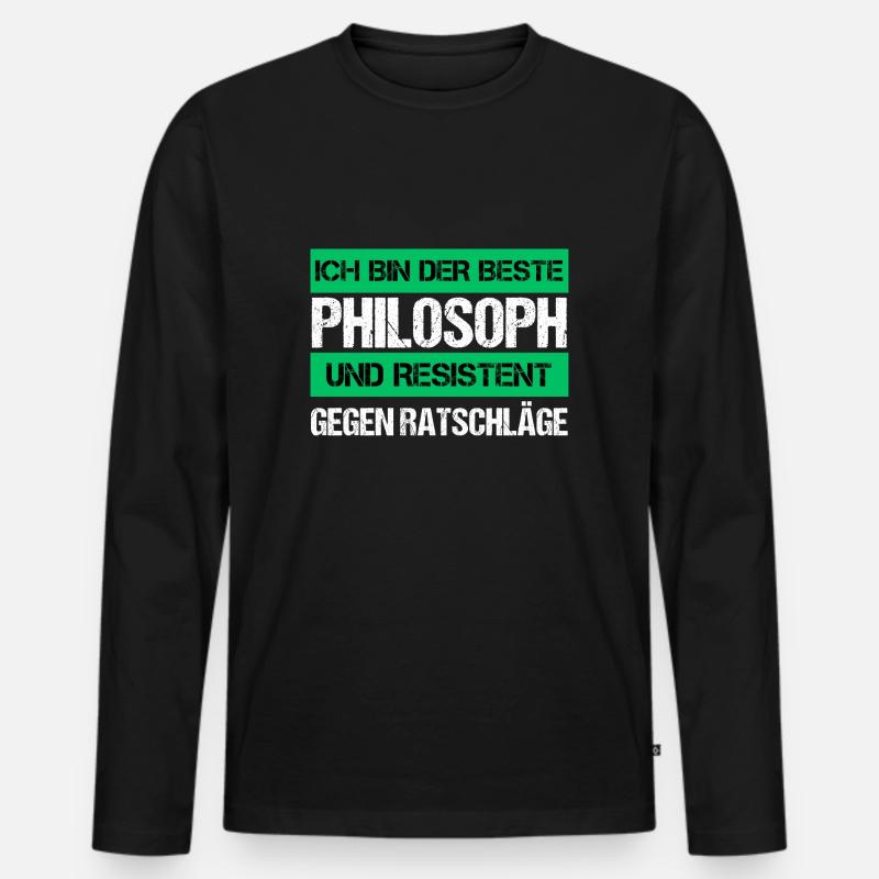 Resistenter Philosoph - Männer Premium Bio Langarmshirt - Schwarz