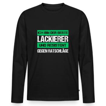 Peintre résistant - T-shirt manches longues Premium bio Homme - noir - Devant - Nico (187cm)
