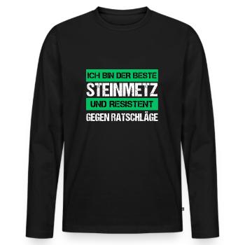 Resistant Stonemason - Men's Premium Organic Long Sleeve Shirt - black - Front - Nico (187cm)