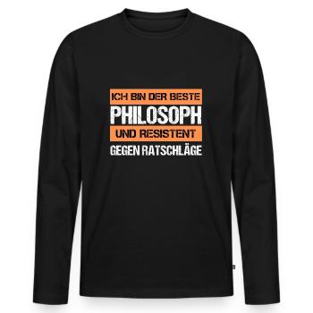 Resistant Philosopher - Men's Premium Organic Long Sleeve Shirt - black - Front - Nico (187cm)