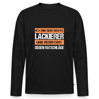 Peintre résistant - T-shirt manches longues Premium bio Homme - noir - Devant - Nico (187cm)