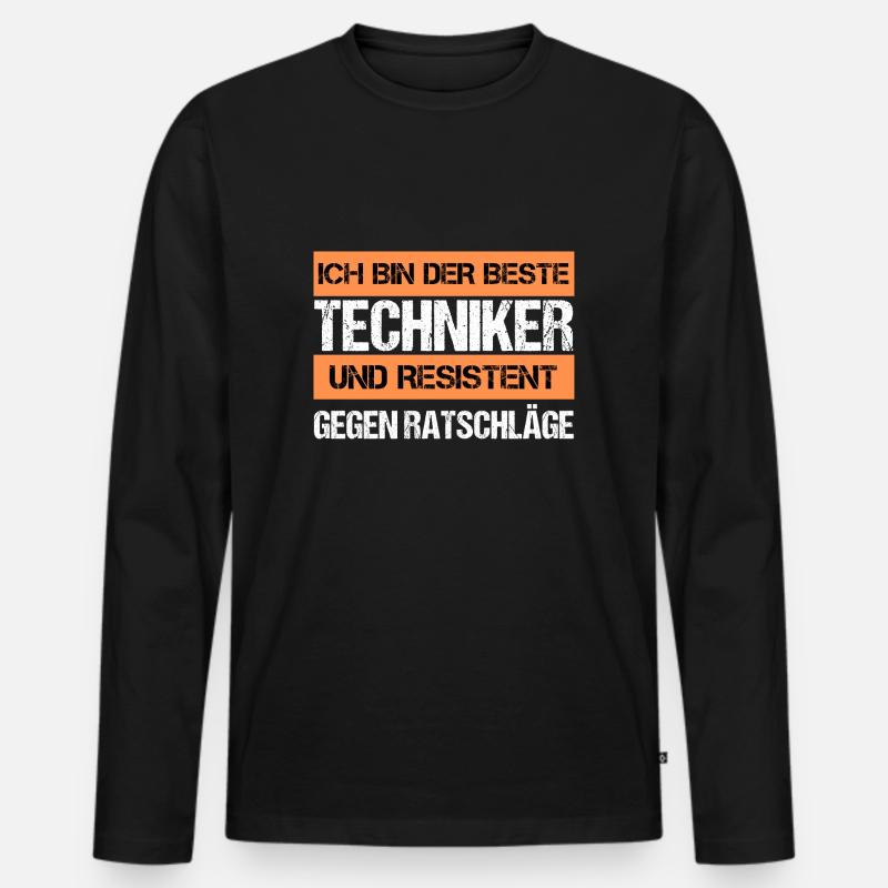 Resistenter Techniker - Männer Premium Bio Langarmshirt - Schwarz
