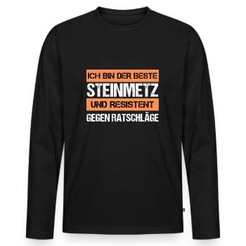 Resistant Stonemason - Men's Premium Organic Long Sleeve Shirt - black - Front - Nico (187cm)