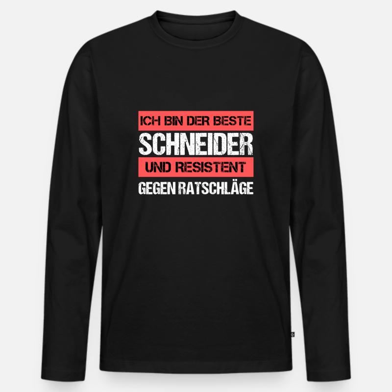Resistenter Schneider - Männer Premium Bio Langarmshirt - Schwarz