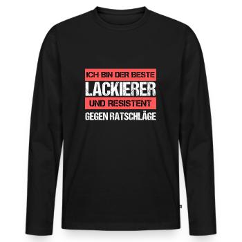 Peintre résistant - T-shirt manches longues Premium bio Homme - noir - Devant - Nico (187cm)