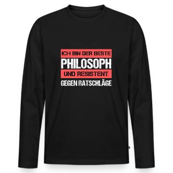 Resistant Philosopher - Men's Premium Organic Long Sleeve Shirt - black - Front - Nico (187cm)