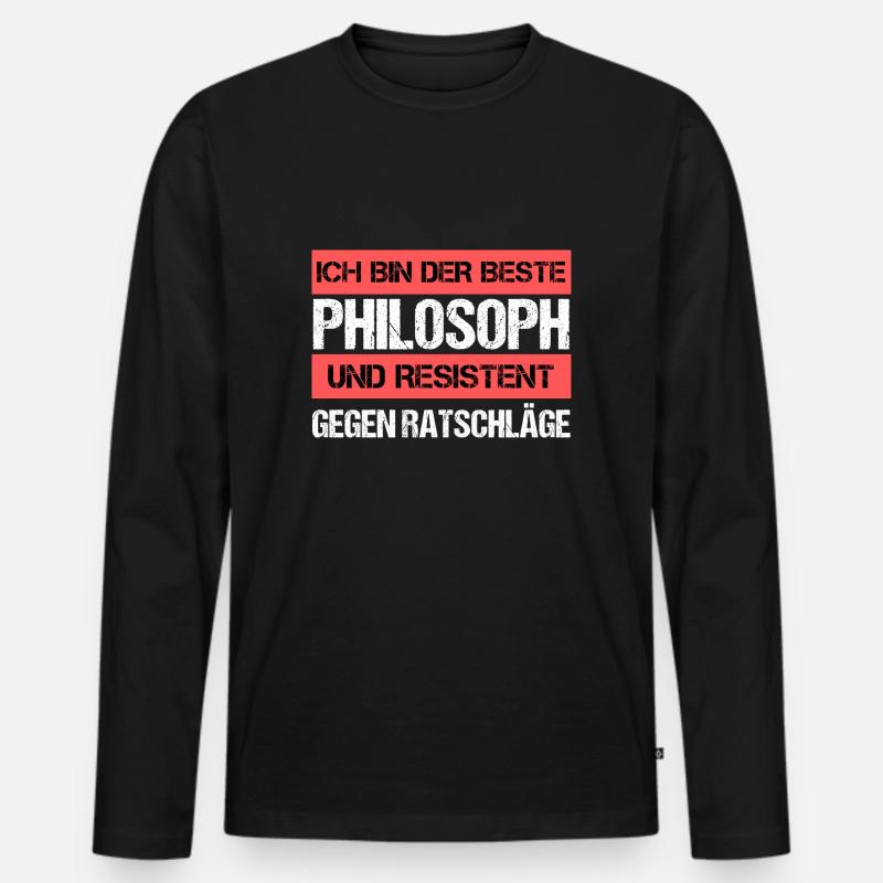 Resistenter Philosoph - Männer Premium Bio Langarmshirt - Schwarz