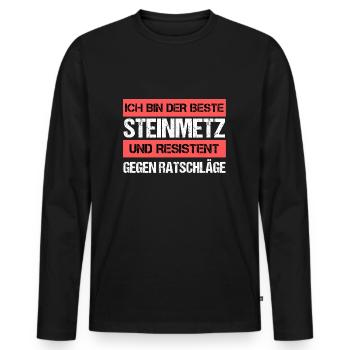 Resistant Stonemason - Men's Premium Organic Long Sleeve Shirt - black - Front - Nico (187cm)