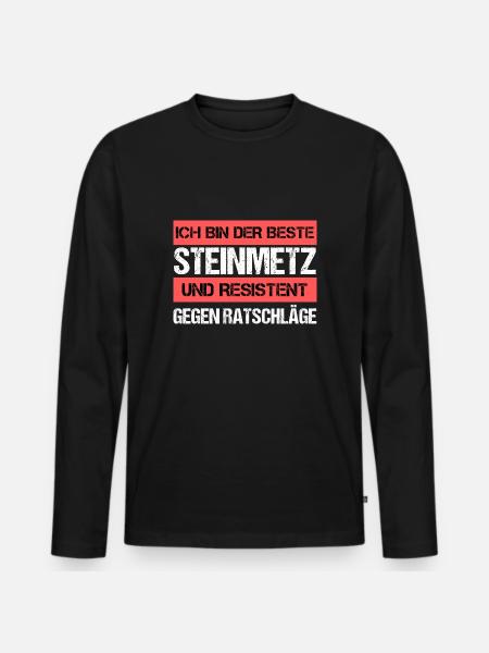 Resistenter Steinmetz - Männer Premium Bio Langarmshirt - Schwarz