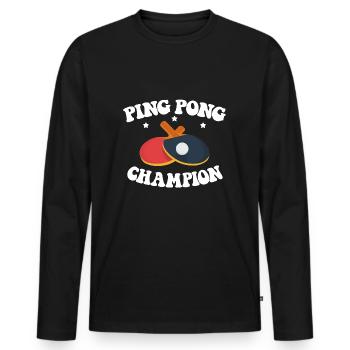 Ping Pong Champion Design Table Tennis and - Men's Premium Organic Long Sleeve Shirt - black - Front - Nico (187cm)