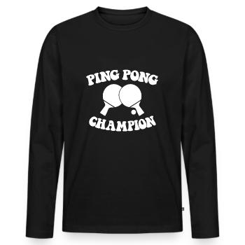 Ping Pong Champion Design Tennis de table et - T-shirt manches longues Premium bio Homme - noir - Devant - Nico (187cm)