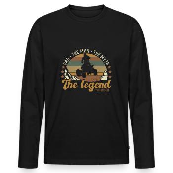 quad dad man myth legend gift man quad motorcycle - Men's Premium Organic Long Sleeve Shirt - black - Front - Nico (187cm)