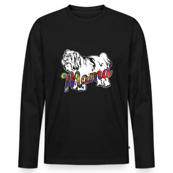 Tibetan Terrier Tibetan Terrier Mama - Men's Premium Organic Long Sleeve Shirt - black - Front - Nico (187cm)