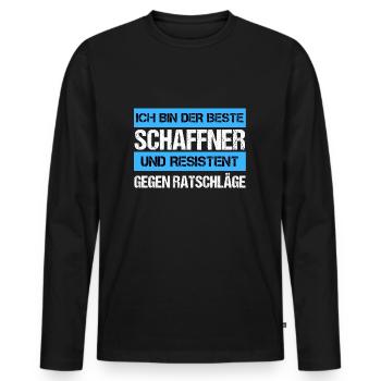 Resistant Conductor - Men's Premium Organic Long Sleeve Shirt - black - Front - Nico (187cm)
