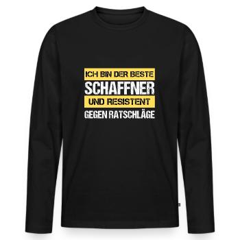 Resistant Conductor - Men's Premium Organic Long Sleeve Shirt - black - Front - Nico (187cm)