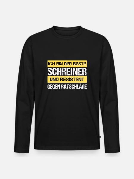 Resistenter Schreiner - Männer Premium Bio Langarmshirt - Schwarz