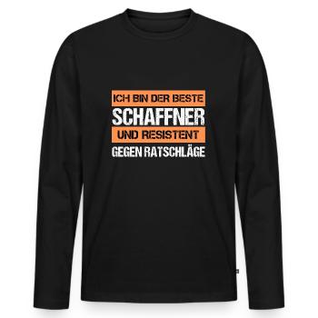 Resistant Conductor - Men's Premium Organic Long Sleeve Shirt - black - Front - Nico (187cm)