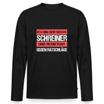 Charpentier résistant - T-shirt manches longues Premium bio Homme - noir - Devant - Nico (187cm)