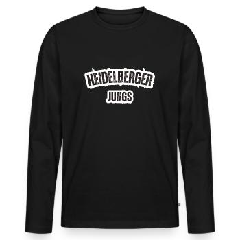 Heidelberg Boys - Men's Premium Organic Long Sleeve Shirt - black - Front - Nico (187cm)