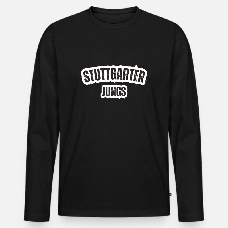 Stuttgarter Jungs - Männer Premium Bio Langarmshirt - Schwarz