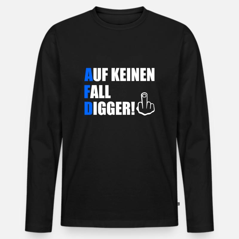 auf keinen fall digga - Männer Premium Bio Langarmshirt - Schwarz