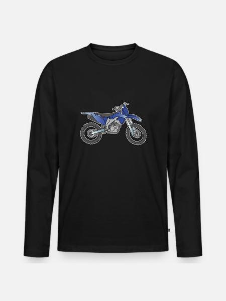Blue Motocross motorcycle - Men's Premium Organic Long Sleeve Shirt - black