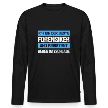 Médecin légiste résistant - T-shirt manches longues Premium bio Homme - noir - Devant - Nico (187cm)