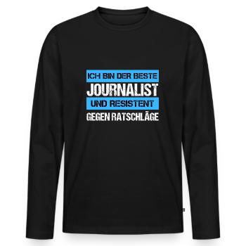 Resistant Journalist - Men's Premium Organic Long Sleeve Shirt - black - Front - Nico (187cm)