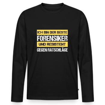 Médecin légiste résistant - T-shirt manches longues Premium bio Homme - noir - Devant - Nico (187cm)