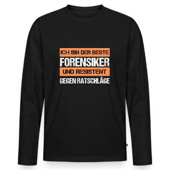 Médecin légiste résistant - T-shirt manches longues Premium bio Homme - noir - Devant - Nico (187cm)