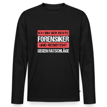 Médecin légiste résistant - T-shirt manches longues Premium bio Homme - noir - Devant - Nico (187cm)