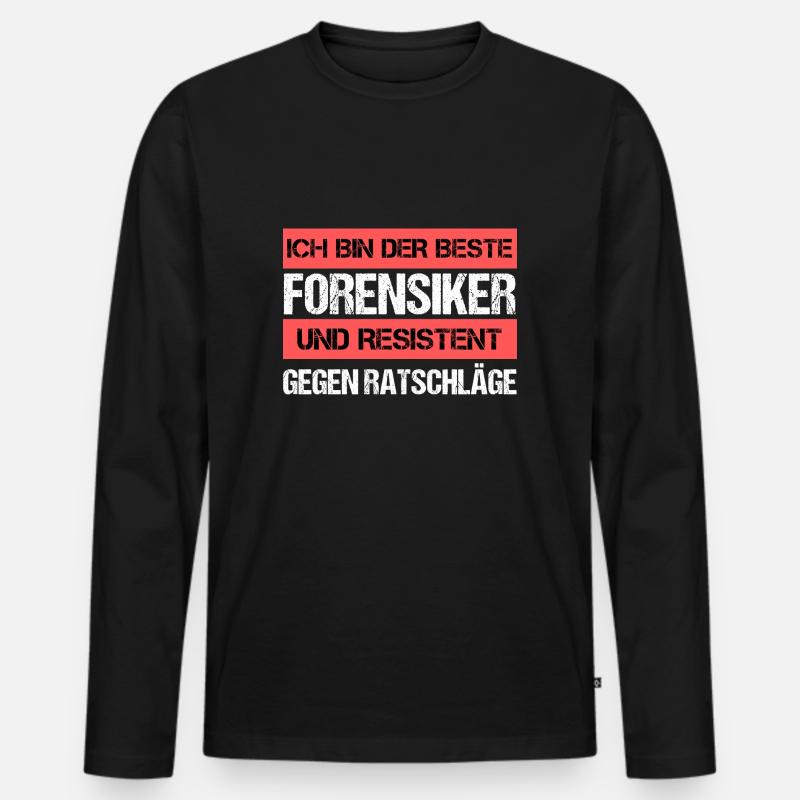 Resistenter Forensiker - Männer Premium Bio Langarmshirt - Schwarz