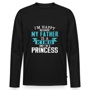 My Father Is A King And I'am A Princess - Men's Premium Organic Long Sleeve Shirt - black - Front - Nico (187cm)