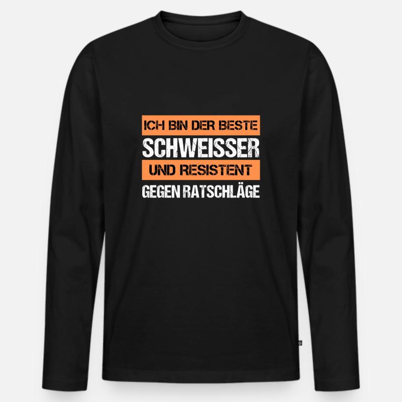 Resistenter Schweißer - Männer Premium Bio Langarmshirt - Schwarz
