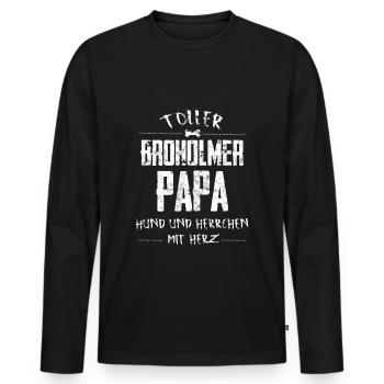 Broholmer dog Dear dad heart - Men's Premium Organic Long Sleeve Shirt - black - Front - Nico (187cm)