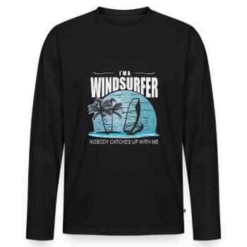 I'm a Windsurfer Windsurfing Windsurfing Kitesurfing - Men's Premium Organic Long Sleeve Shirt - black - Front - Nico (187cm)