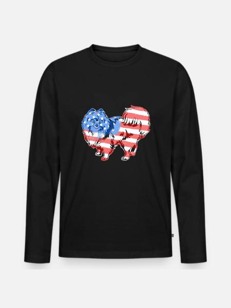 Pomeranian Pomeranian Flag - Men's Premium Organic Long Sleeve Shirt - black