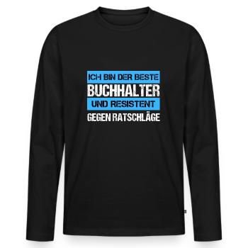 Comptable résistant - T-shirt manches longues Premium bio Homme - noir - Devant - Nico (187cm)